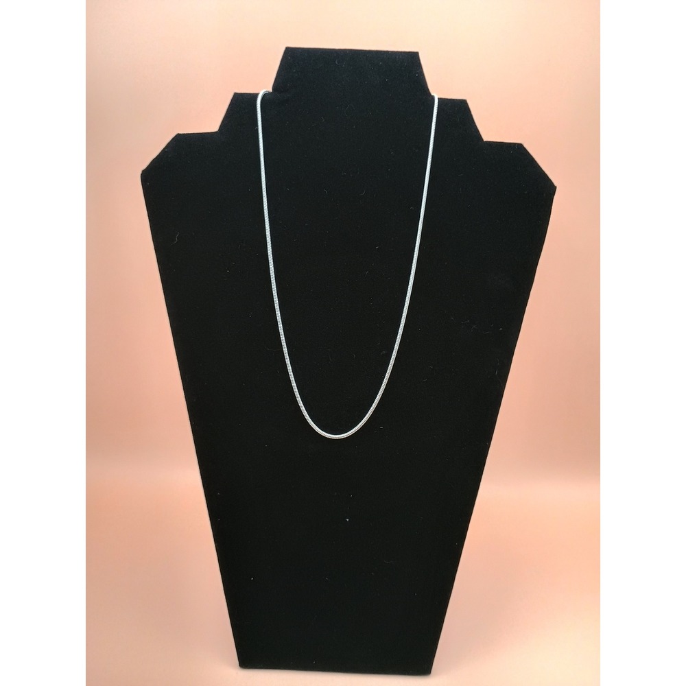Chicos‎ Silver Tone Snake Chain Necklace Minimalist Adjustable 18 Inch